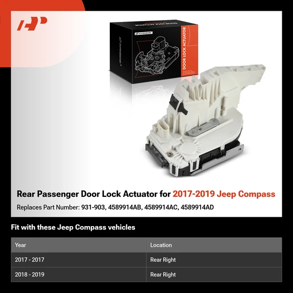 Rear Passenger Door Lock Actuator for 2017-2019 Jeep Compass