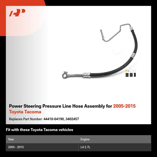Power Steering Pressure Line Hose Assembly for 2005-2015 Toyota Tacoma