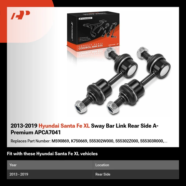 2013-2019 Hyundai Santa Fe XL Sway Bar Link Rear Side A-Premium APCA7041