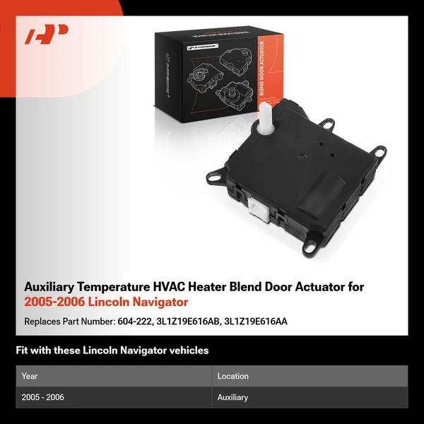 Auxiliary Temperature HVAC Heater Blend Door Actuator for 2005-2006 Lincoln Navigator