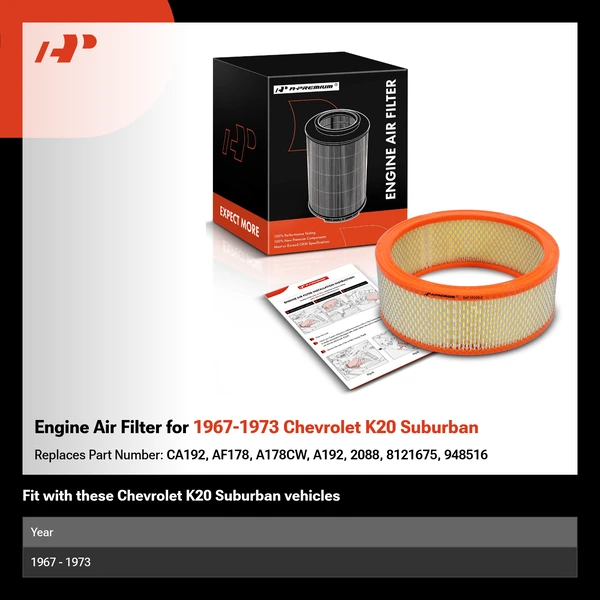 Engine Air Filter for 1967-1973 Chevrolet K20 Suburban