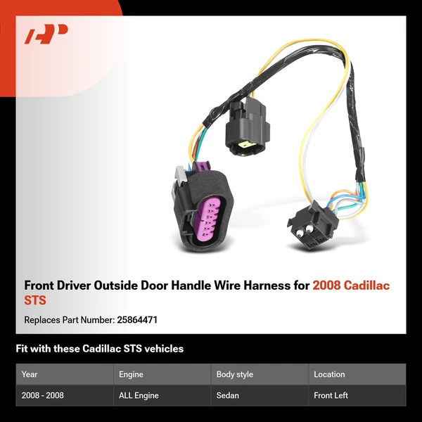 Front Driver Outside Door Handle Wire Harness for 2008 Cadillac STS