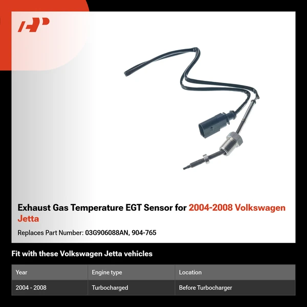Exhaust Gas Temperature EGT Sensor for 2004-2008 Volkswagen Jetta
