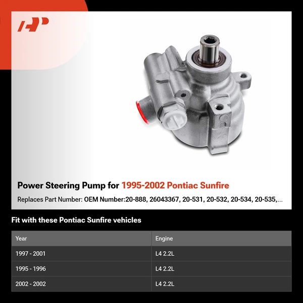 Power Steering Pump for 1995-2002 Pontiac Sunfire