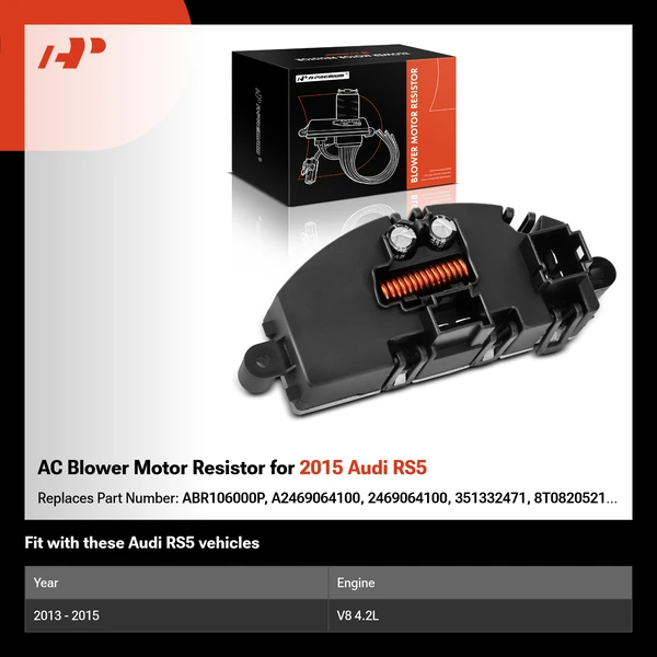 AC Blower Motor Resistor for 2015 Audi RS5