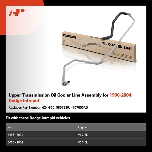 Upper Transmission Oil Cooler Line Assembly for 1998-2004 Dodge Intrepid
