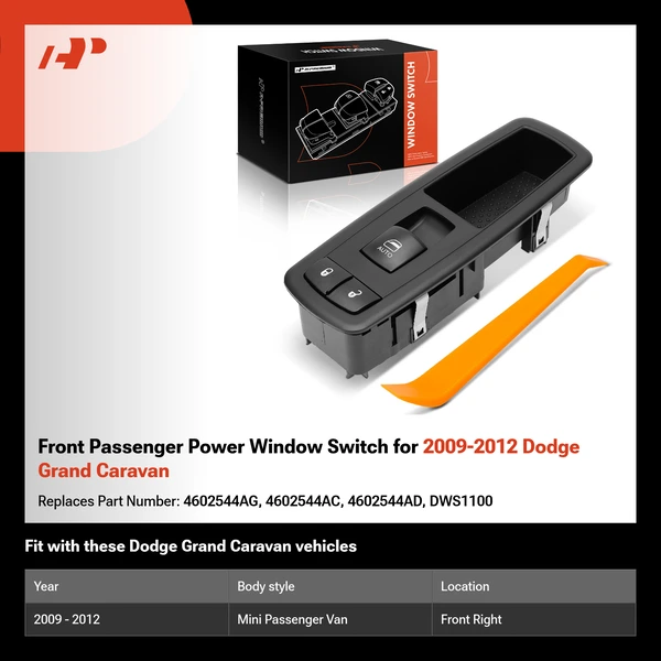 Front Passenger Power Window Switch for 2009-2012 Dodge Grand Caravan