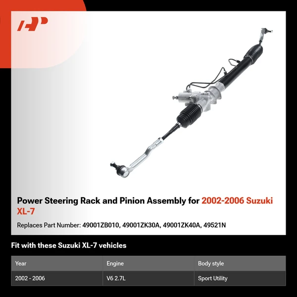 Power Steering Rack and Pinion Assembly for 2002-2006 Suzuki XL-7