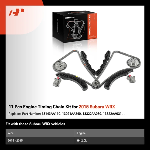 11 Pcs Engine Timing Chain Kit for 2015 Subaru WRX