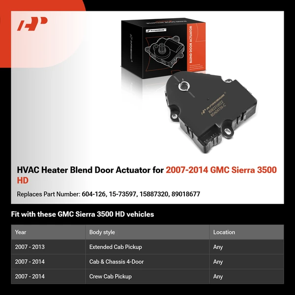 HVAC Heater Blend Door Actuator for 2007-2014 GMC Sierra 3500 HD