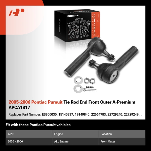 2005-2006 Pontiac Pursuit Tie Rod End Front Outer A-Premium APCA1817