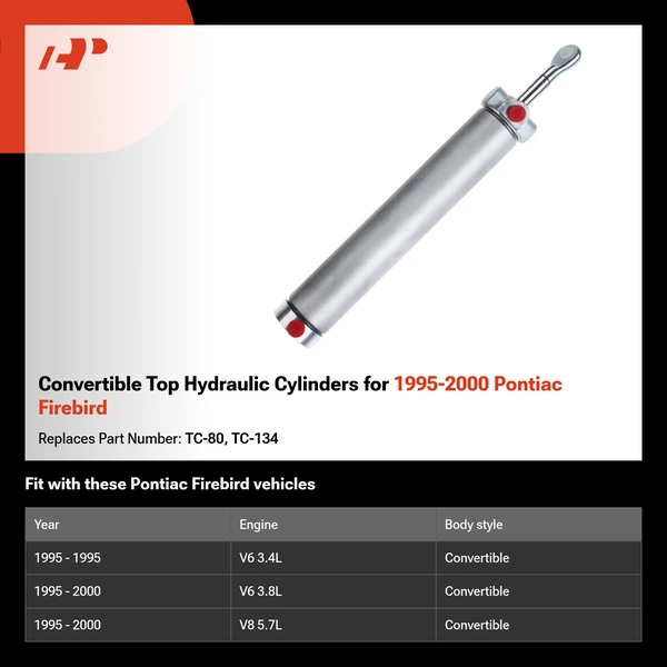 Convertible Top Hydraulic Cylinders for 1995-2000 Pontiac Firebird