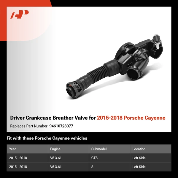 Driver Crankcase Breather Valve for 2015-2018 Porsche Cayenne