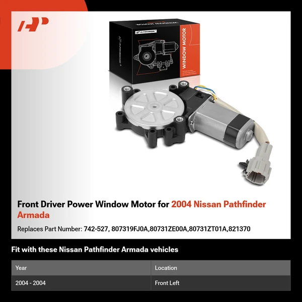 Front Driver Power Window Motor for 2004 Nissan Pathfinder Armada