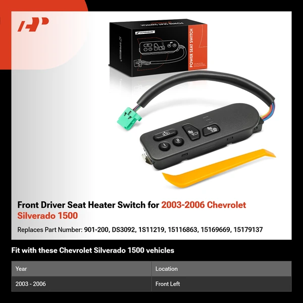 Front Driver Seat Heater Switch for 2003-2006 Chevrolet Silverado 1500