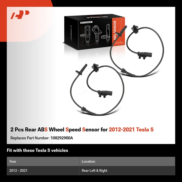 2 Pcs Rear ABS Wheel Speed Sensor for 2012-2021 Tesla S