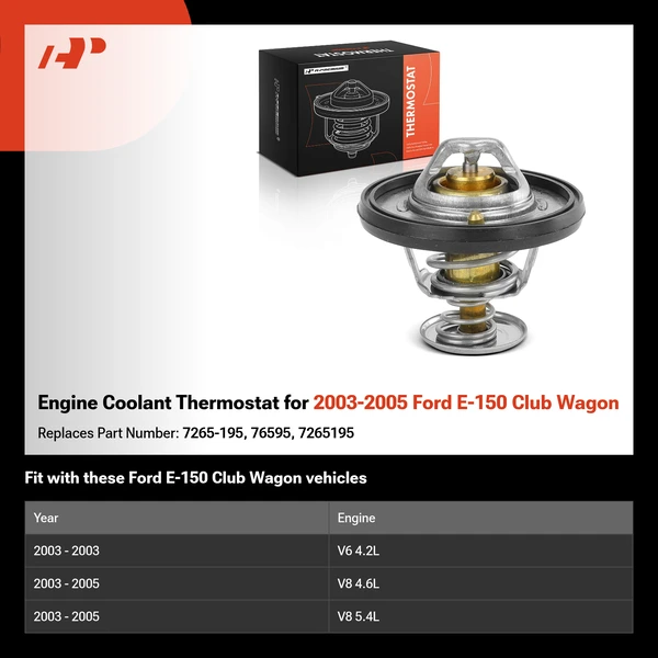 Engine Coolant Thermostat for 2003-2005 Ford E-150 Club Wagon