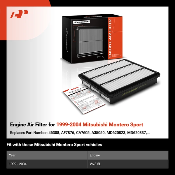 Engine Air Filter for 1999-2004 Mitsubishi Montero Sport