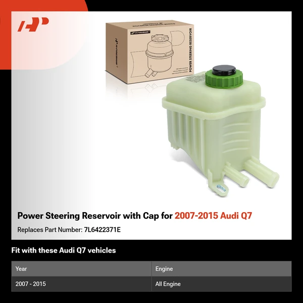 Power Steering Reservoir with Cap for 2007-2015 Audi Q7