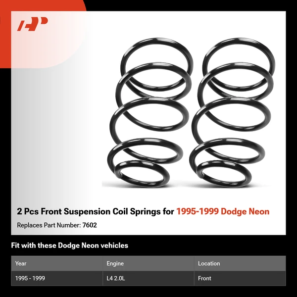 2 Pcs Front Suspension Coil Springs for 1995-1999 Dodge Neon