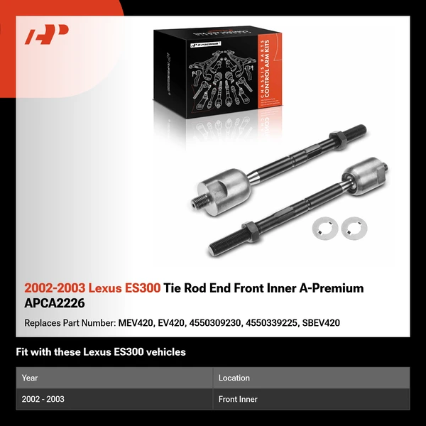 2002-2003 Lexus ES300 Tie Rod End Front Inner A-Premium APCA2226