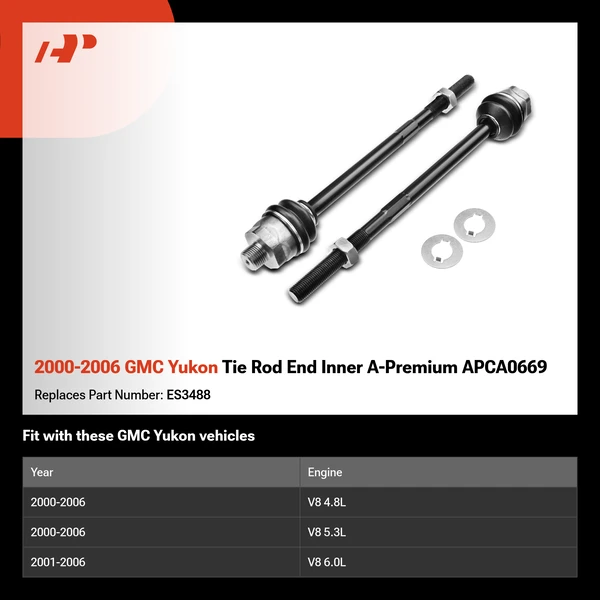 2000-2006 GMC Yukon Tie Rod End Inner A-Premium APCA0669