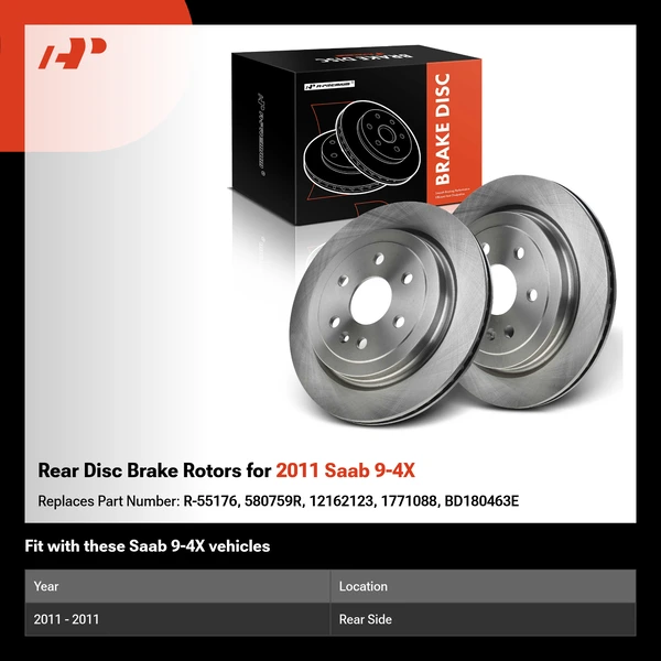 Rear Disc Brake Rotors for 2011 Saab 9-4X