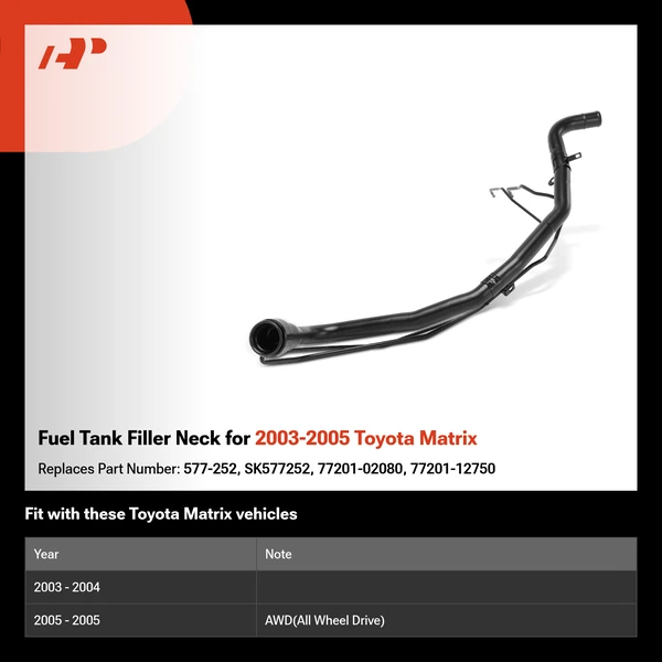Fuel Tank Filler Neck for 2003-2005 Toyota Matrix