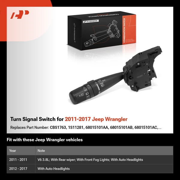 Turn Signal Switch for 2011-2017 Jeep Wrangler