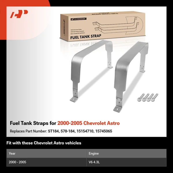 Fuel Tank Straps for 2000-2005 Chevrolet Astro