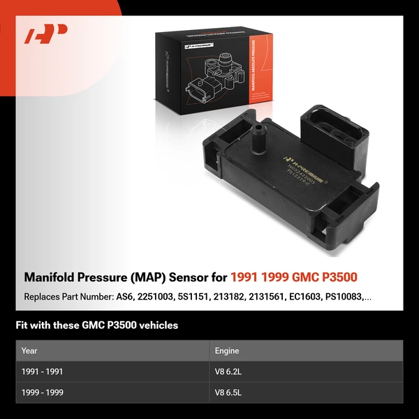 Manifold Pressure (MAP) Sensor for 1991 1999 GMC P3500