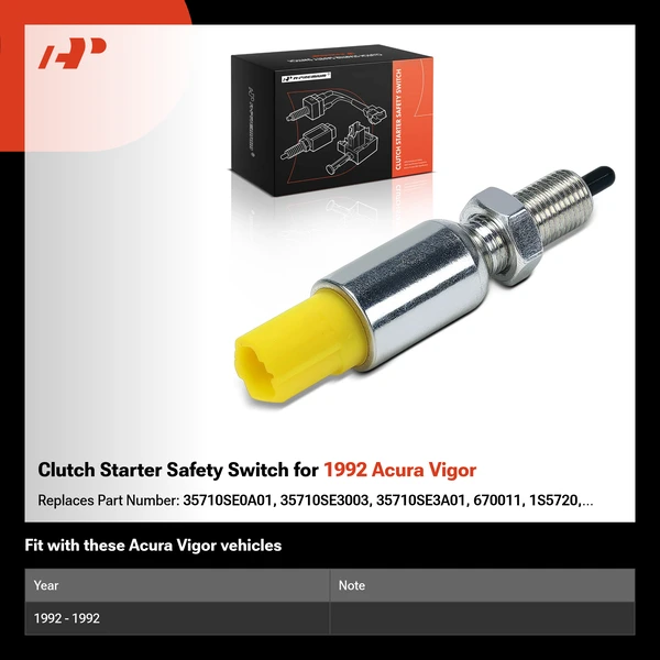 Clutch Starter Safety Switch for 1992 Acura Vigor