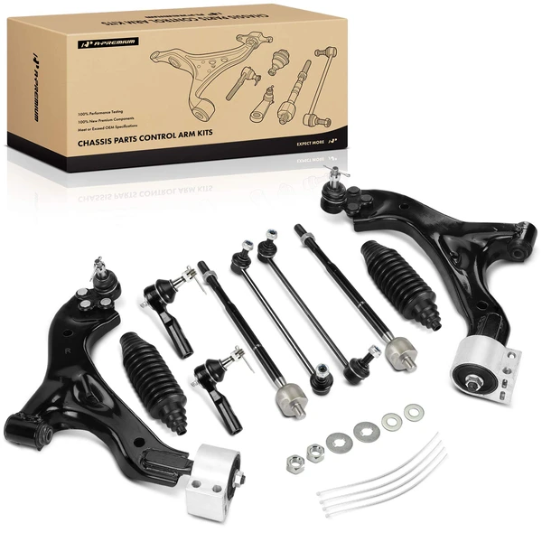 2005-2007 Chevrolet Equinox A Set of 10 Control Arm Ball Joint Tie Rod and Sway Bar Link Kit Front Side A-Premium APCA3337