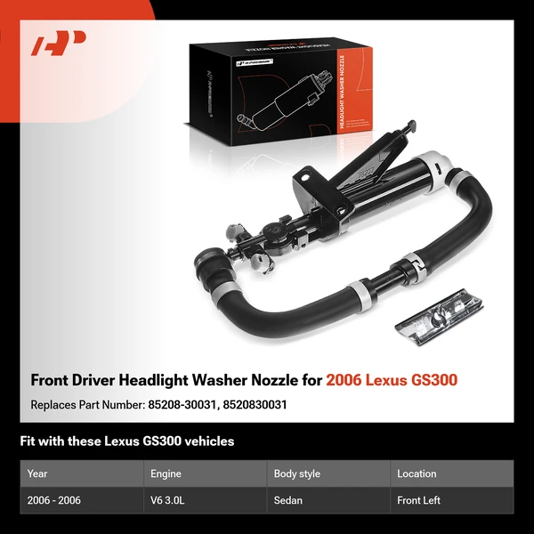 Front Driver Headlight Washer Nozzle for 2006 Lexus GS300