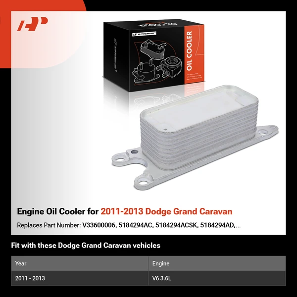 Engine Oil Cooler for 2011-2013 Dodge Grand Caravan