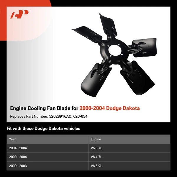 Engine Cooling Fan Blade for 2000-2004 Dodge Dakota
