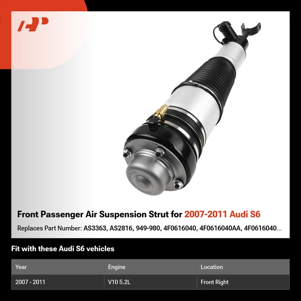 Front Passenger Air Suspension Strut for 2007-2011 Audi S6