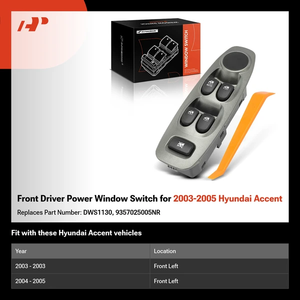 Front Driver Power Window Switch for 2003-2005 Hyundai Accent