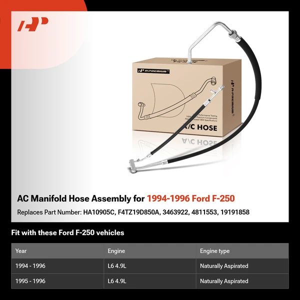 AC Manifold Hose Assembly for 1994-1996 Ford F-250