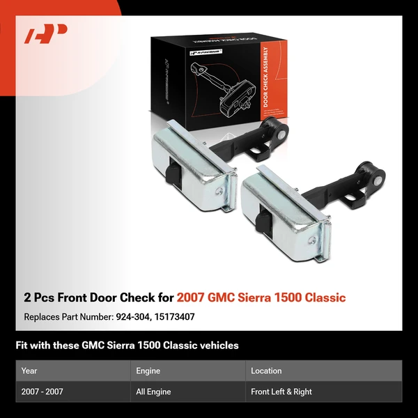 2 Pcs Front Door Check for 2007 GMC Sierra 1500 Classic