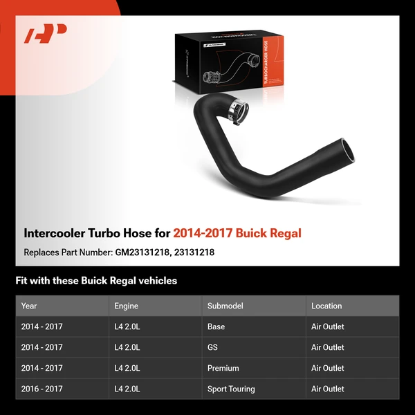 Intercooler Turbo Hose for 2014-2017 Buick Regal