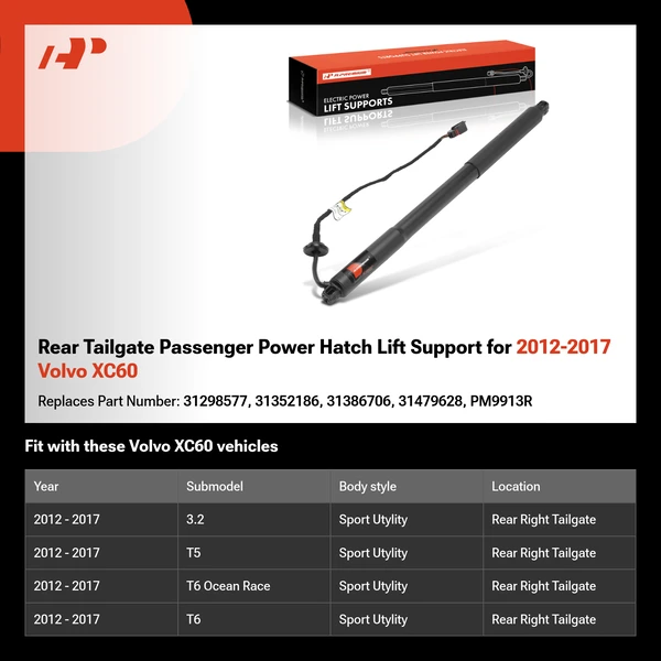 Rear Tailgate Passenger Power Hatch Lift Support for 2012-2017 Volvo XC60