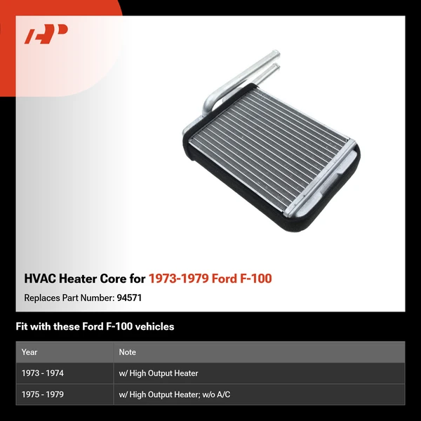 HVAC Heater Core for 1973-1979 Ford F-100