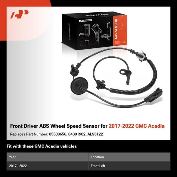 Front Driver ABS Wheel Speed Sensor for 2017-2022 GMC Acadia