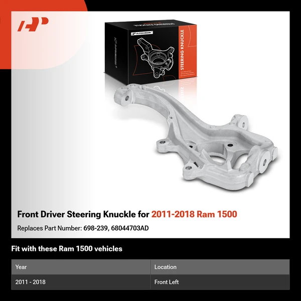 Front Driver Steering Knuckle for 2011-2018 Ram 1500
