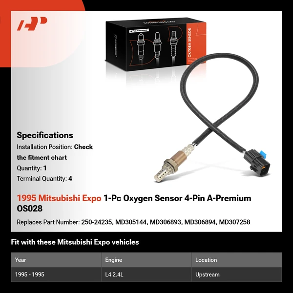 1995 Mitsubishi Expo 1-Pc Oxygen Sensor 4-Pin A-Premium OS028