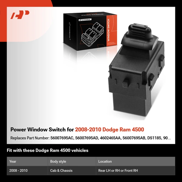 Power Window Switch for 2008-2010 Dodge Ram 4500