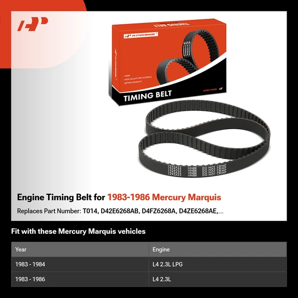 Engine Timing Belt for 1983-1986 Mercury Marquis