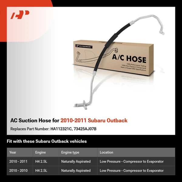 AC Suction Hose for 2010-2011 Subaru Outback