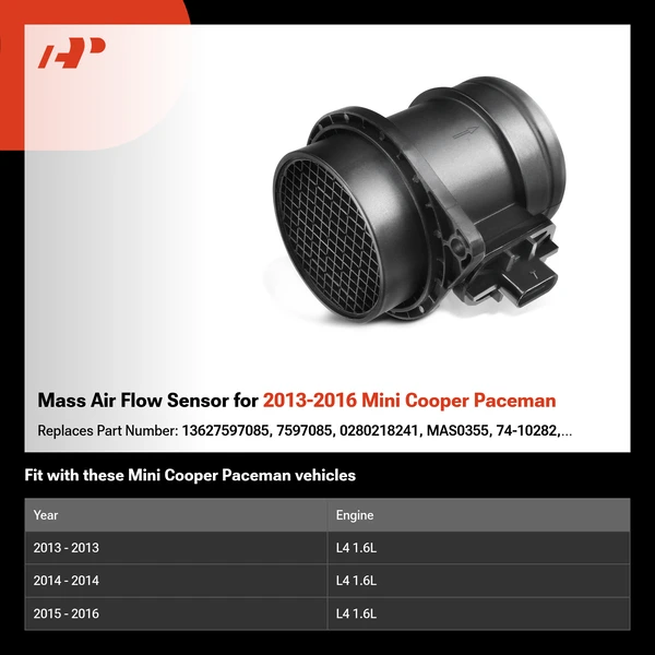 Mass Air Flow Sensor for 2013-2016 Mini Cooper Paceman